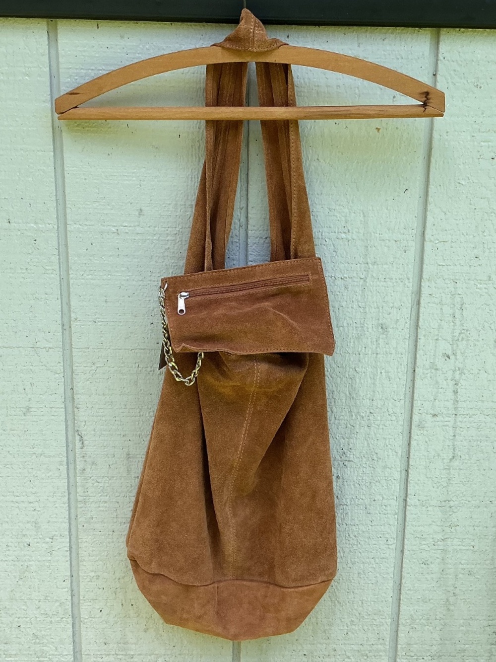 Free People leather SUEDE slouch cognac BAG - Picture 5 of 5